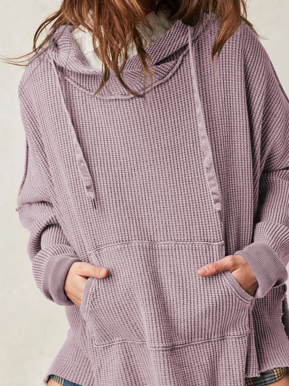 Cosy oversized waffle-knit hoodie for women | Haven -16