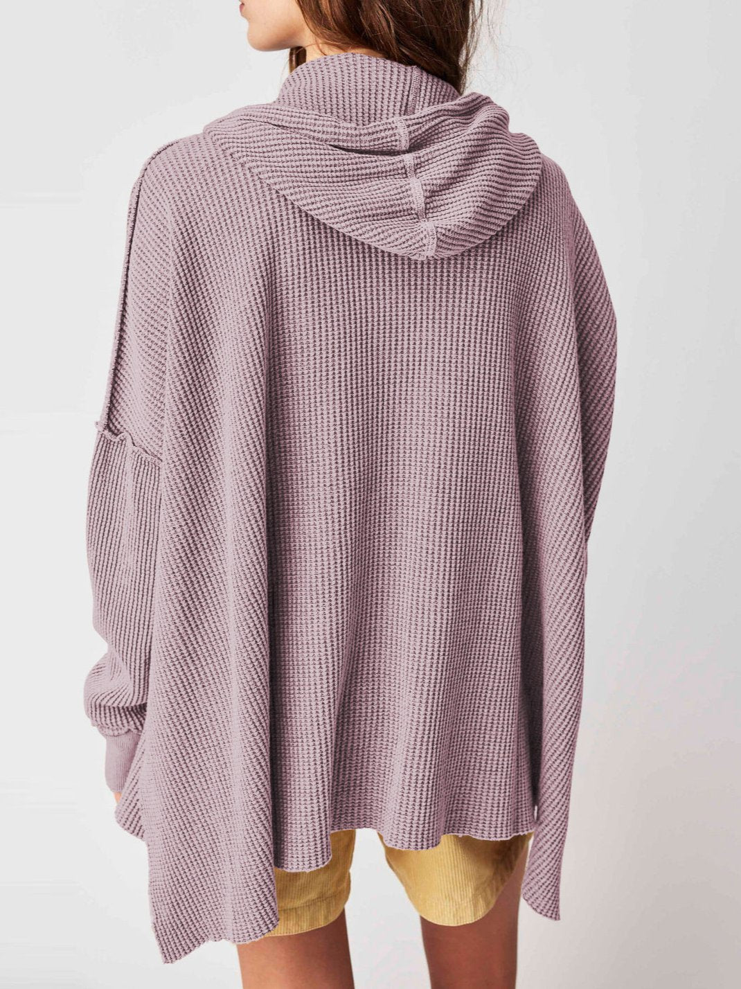 Cosy oversized waffle-knit hoodie for women | Haven -11