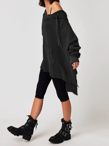 Cosy oversized waffle-knit hoodie for women | Haven -17