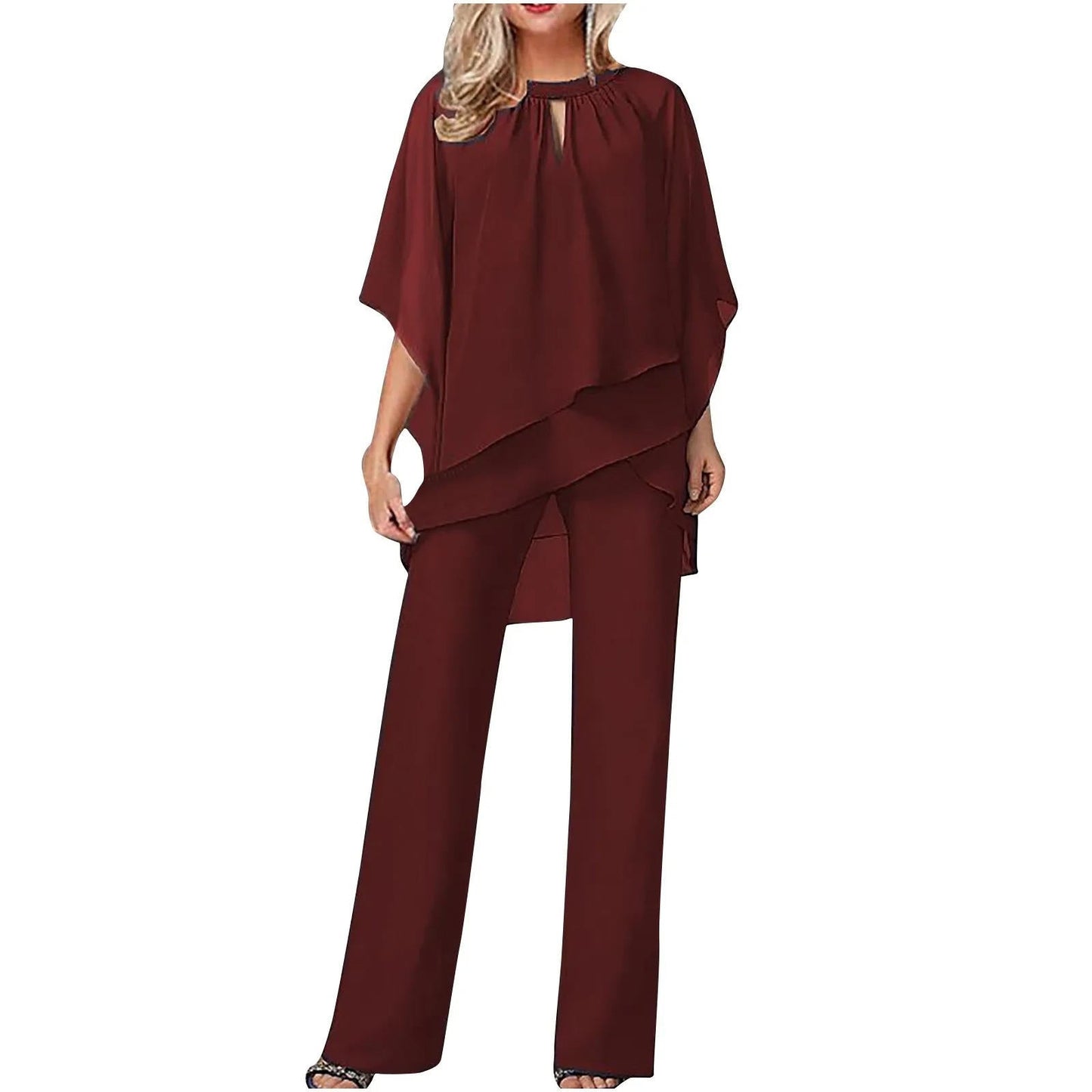 Elegant pantsuit with flowing sleeves for women | Mireya