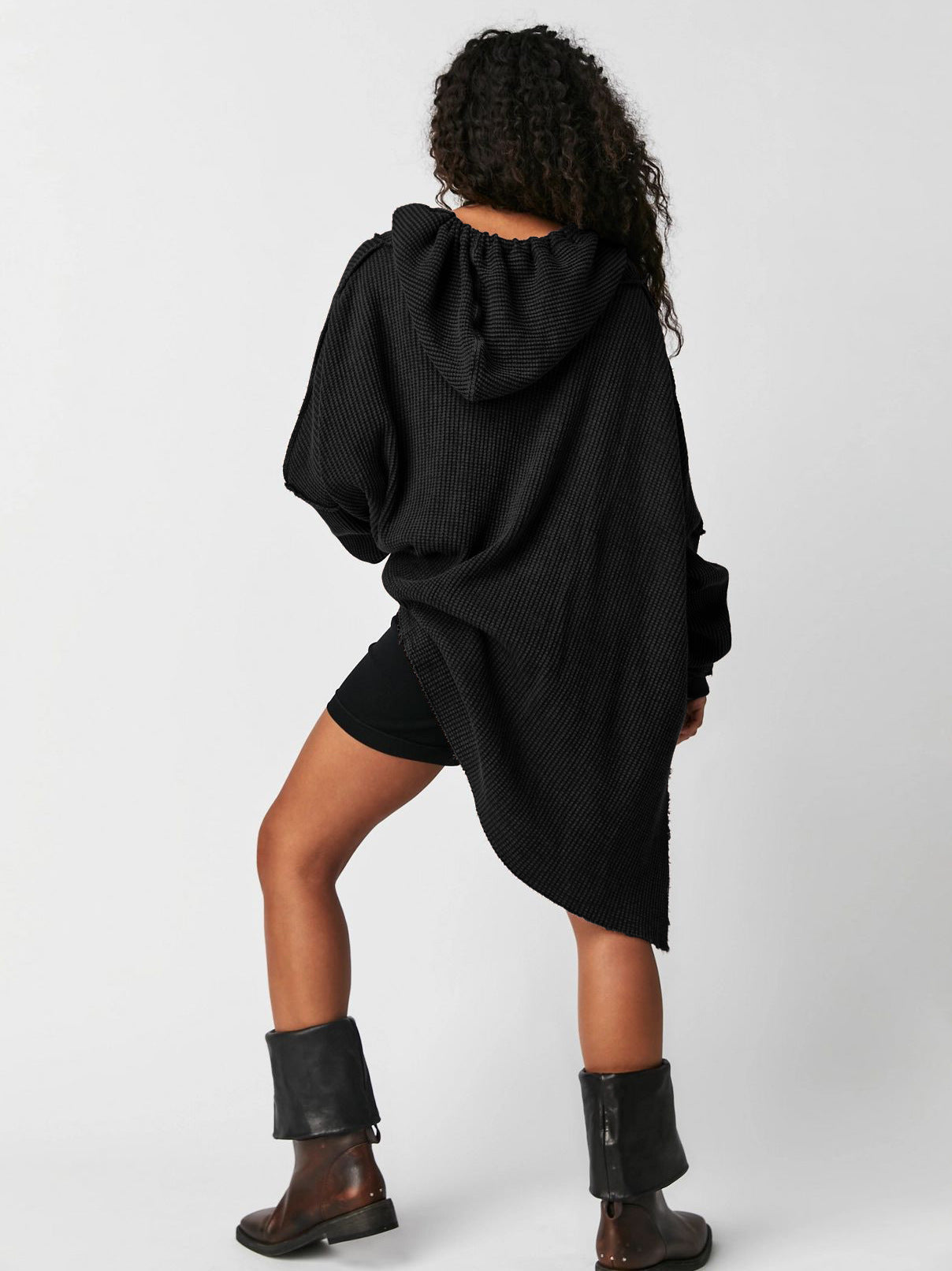 Cosy oversized waffle-knit hoodie for women | Haven -19