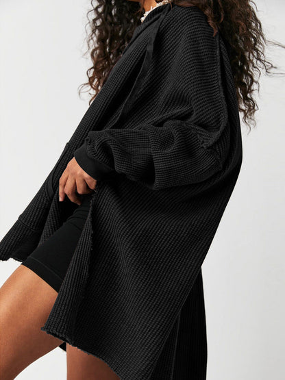Cosy oversized waffle-knit hoodie for women | Haven -20