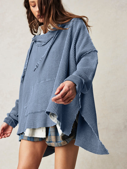Cosy oversized waffle-knit hoodie for women | Haven -1