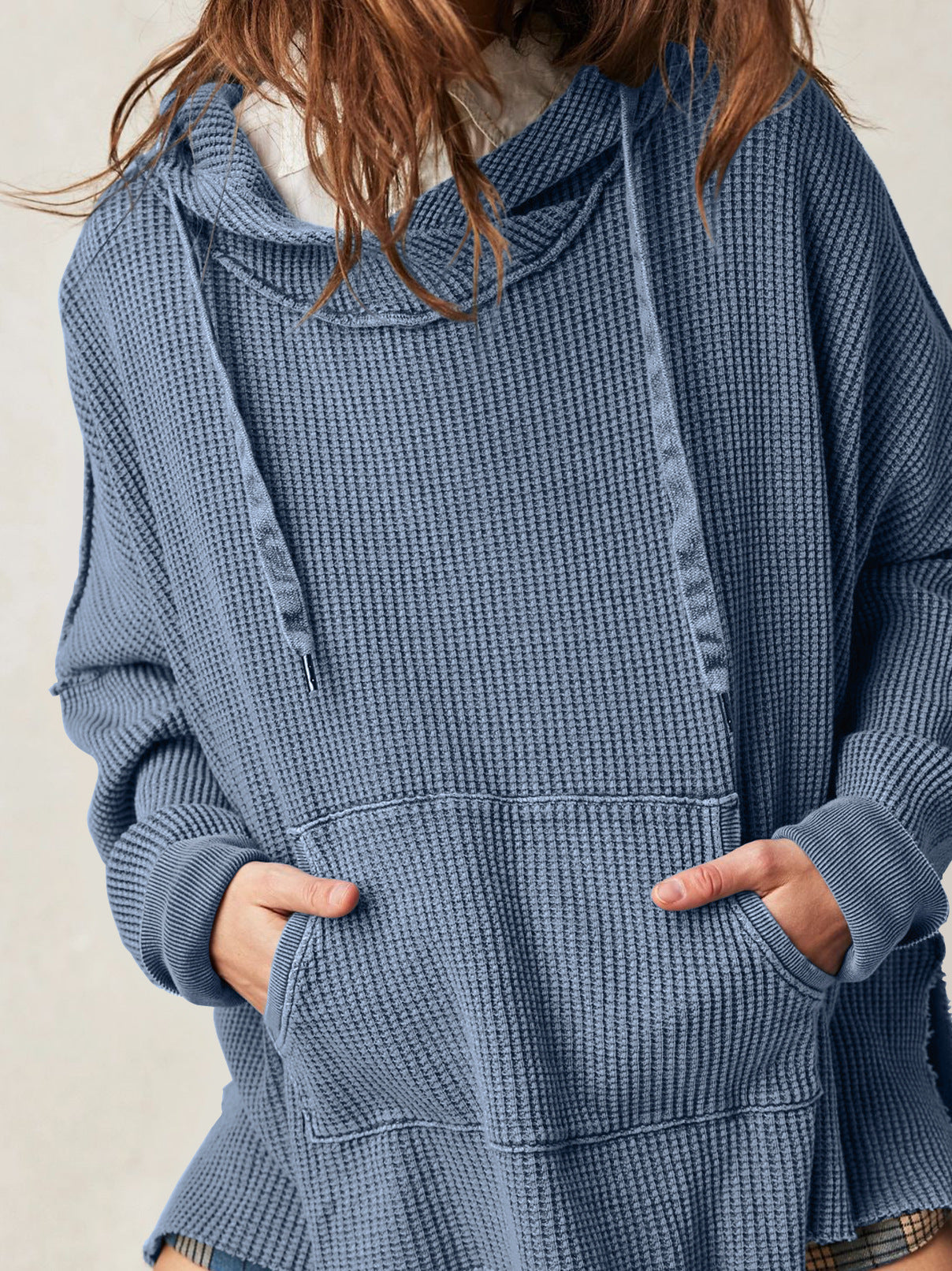 Cosy oversized waffle-knit hoodie for women | Haven -2