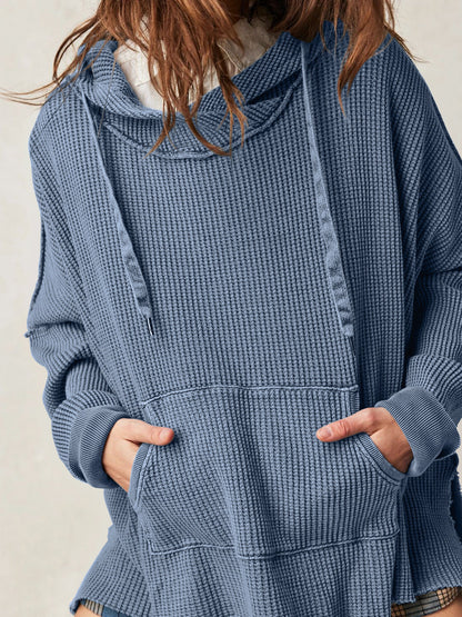 Cosy oversized waffle-knit hoodie for women | Haven -2