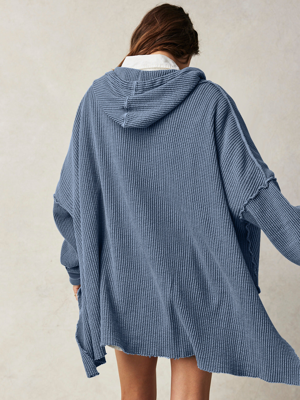 Cosy oversized waffle-knit hoodie for women | Haven -3