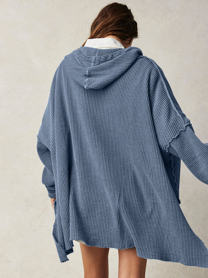 Cosy oversized waffle-knit hoodie for women | Haven -3