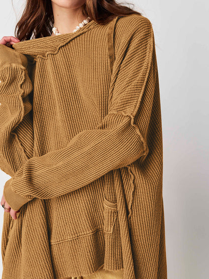 Cosy oversized waffle-knit hoodie for women | Haven -21