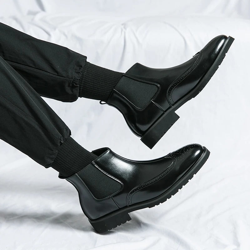 Classic leather brogue chelsea boots for men | Alden -22