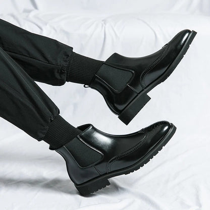 Classic leather brogue chelsea boots for men | Alden -22