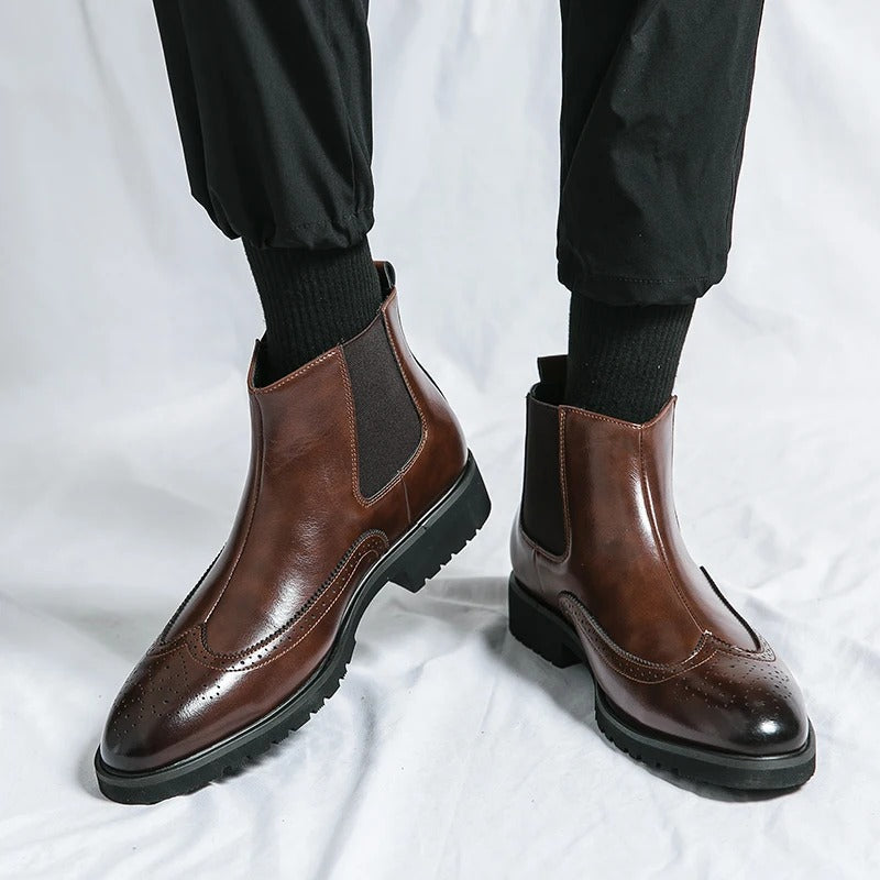 Classic leather brogue chelsea boots for men | Alden -10