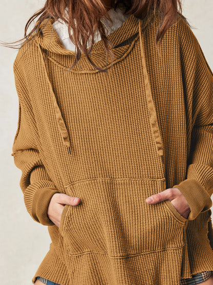Cosy oversized waffle-knit hoodie for women | Haven -8