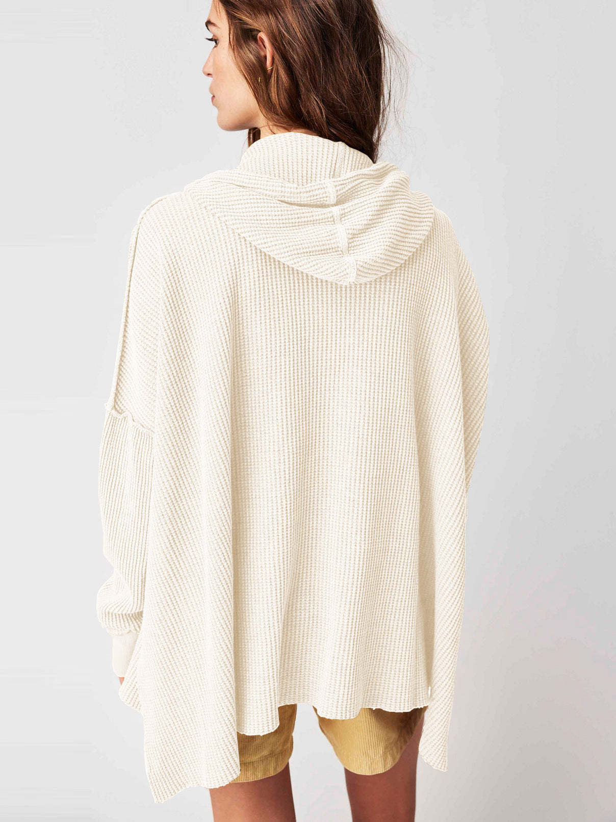 Cosy oversized waffle-knit hoodie for women | Haven -22