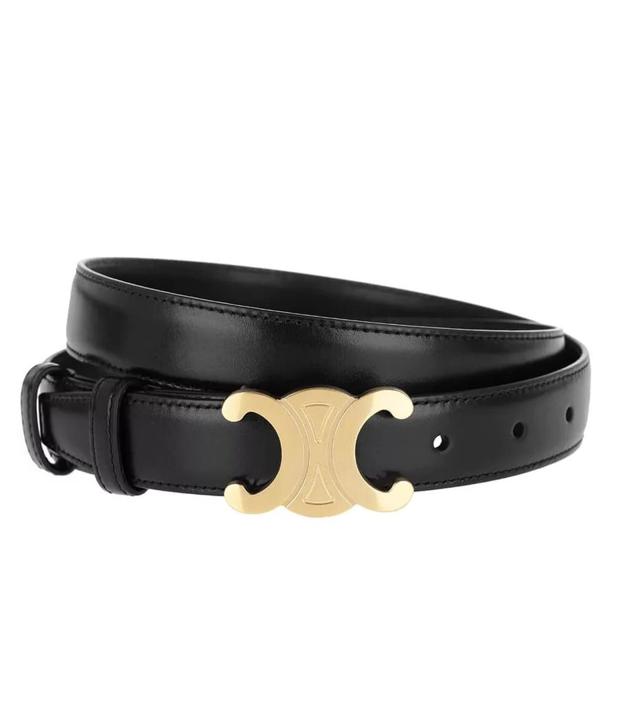 Classic belt with gold-tone buckle for men | Armand