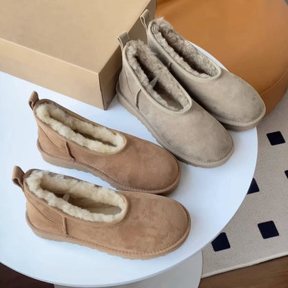 Warm fur lined winter loafers with slip resistant sole for women | Norielle