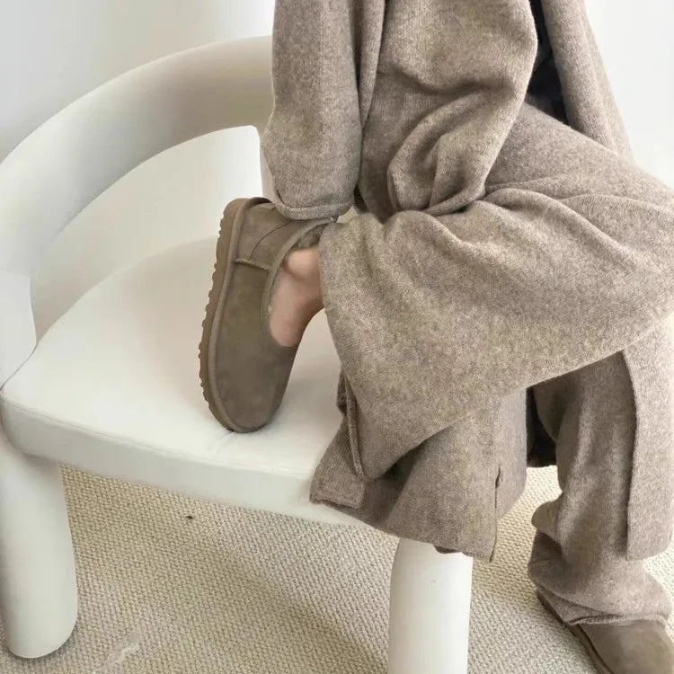 Warm fur lined winter loafers with slip resistant sole for women | Norielle