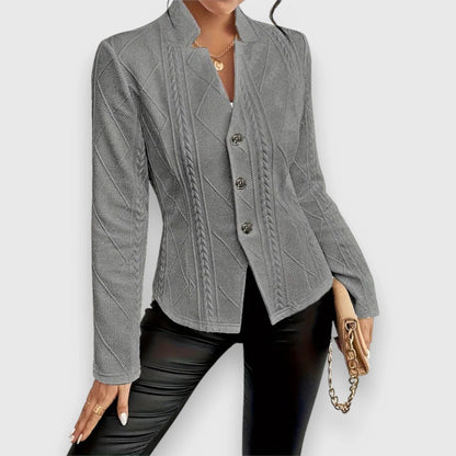 Lightweight transitional jacket with front zipper for women | Elara