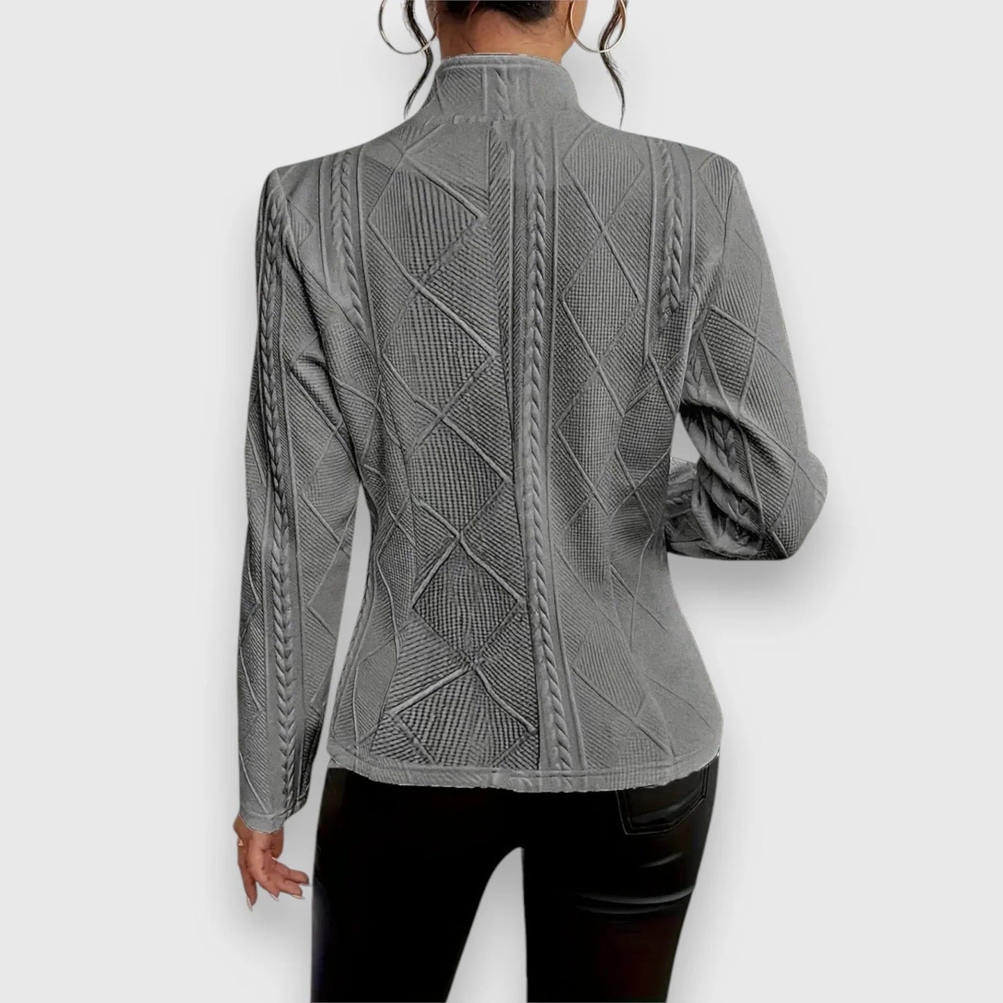 Lightweight transitional jacket with front zipper for women | Elara