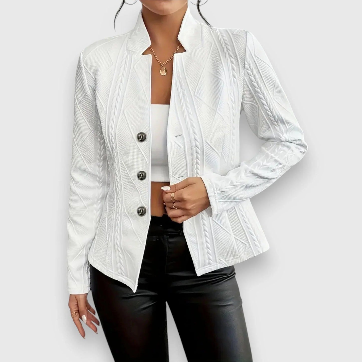 Lightweight transitional jacket with front zipper for women | Elara