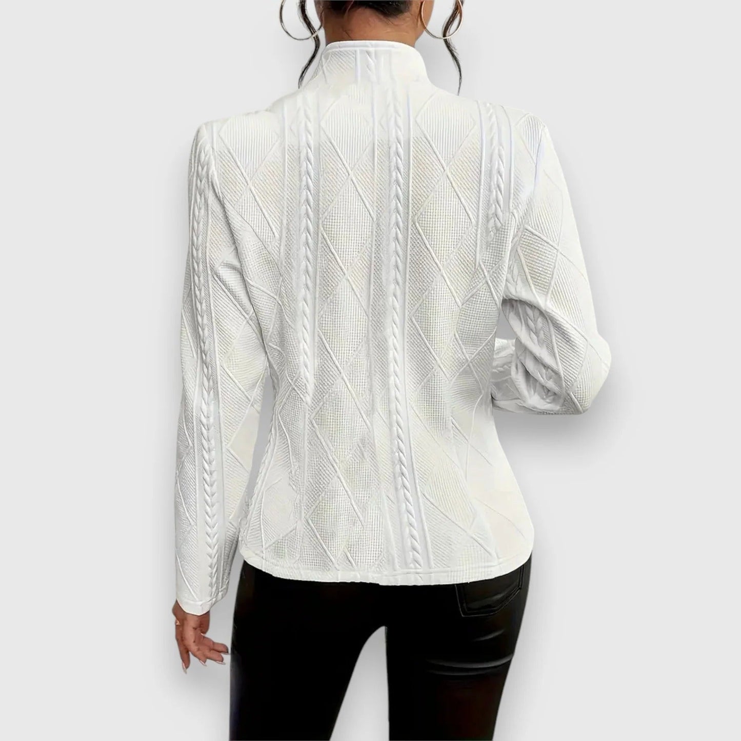 Lightweight transitional jacket with front zipper for women | Elara