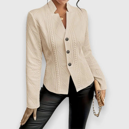 Lightweight transitional jacket with front zipper for women | Elara