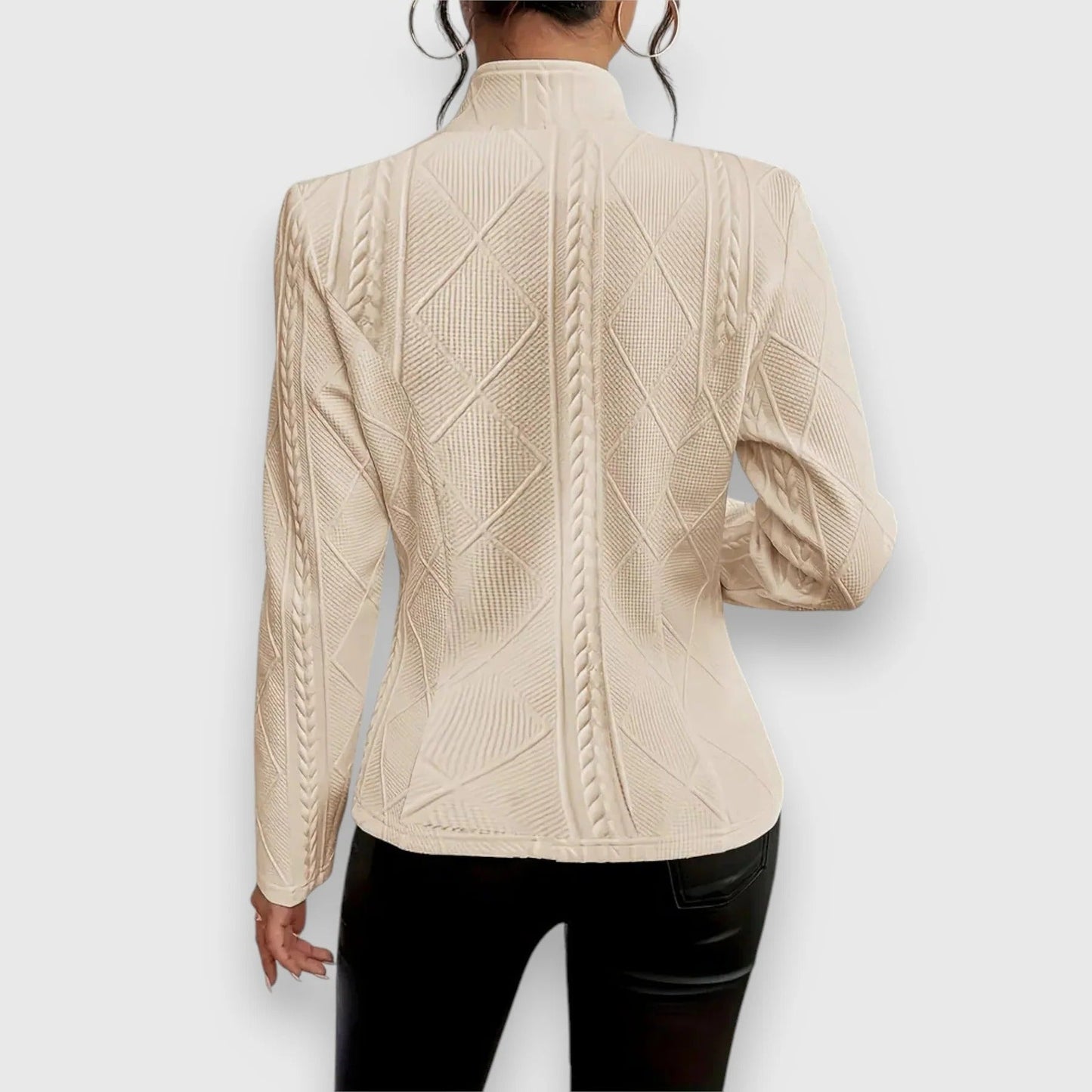 Lightweight transitional jacket with front zipper for women | Elara