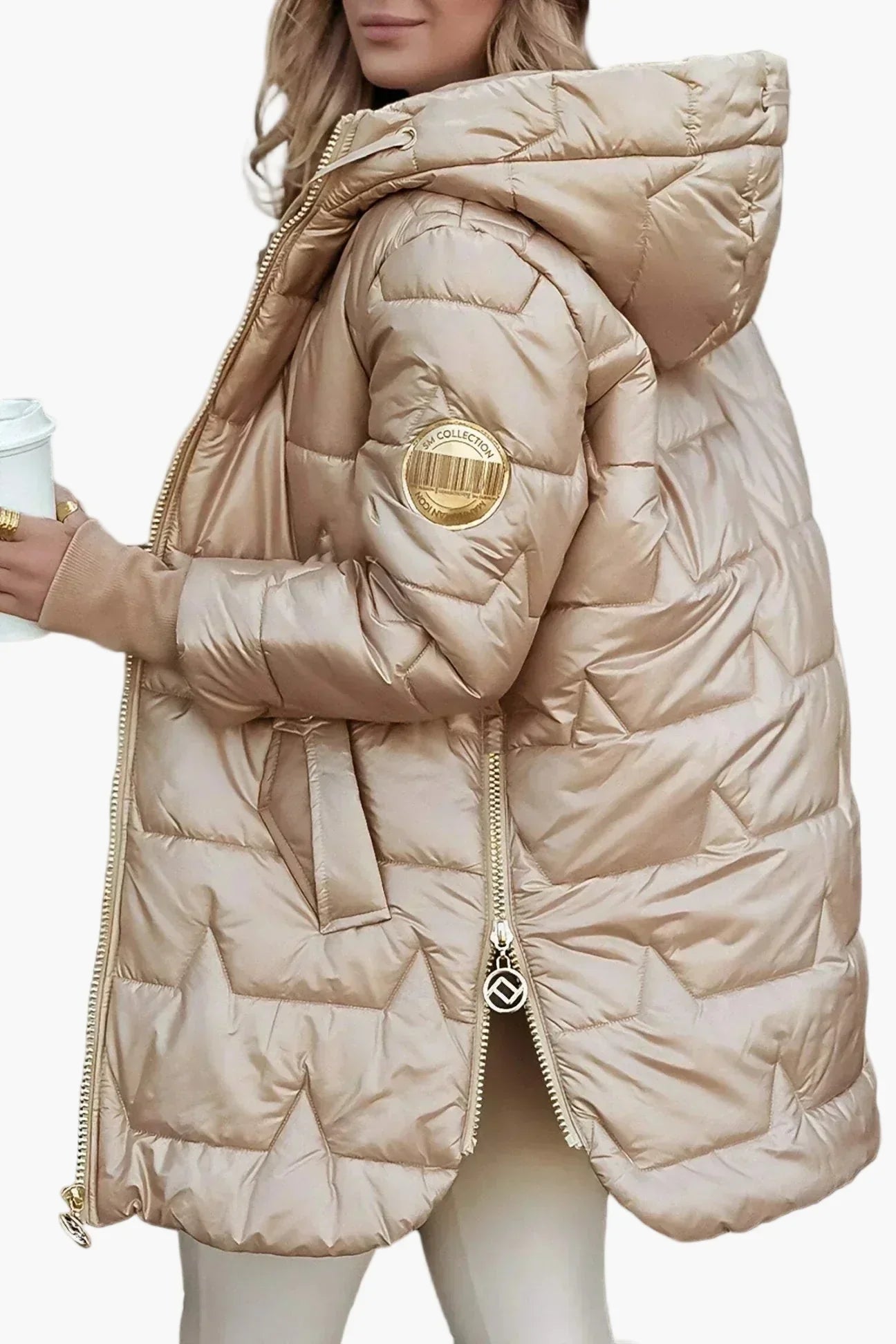 Elegant Hooded Long Puffer Winter Coat for women | Seraphina