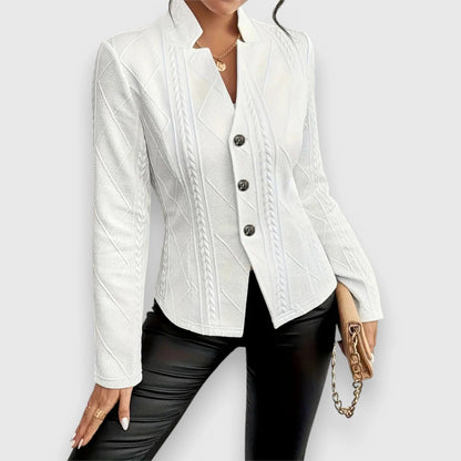 Lightweight transitional jacket with front zipper for women | Elara