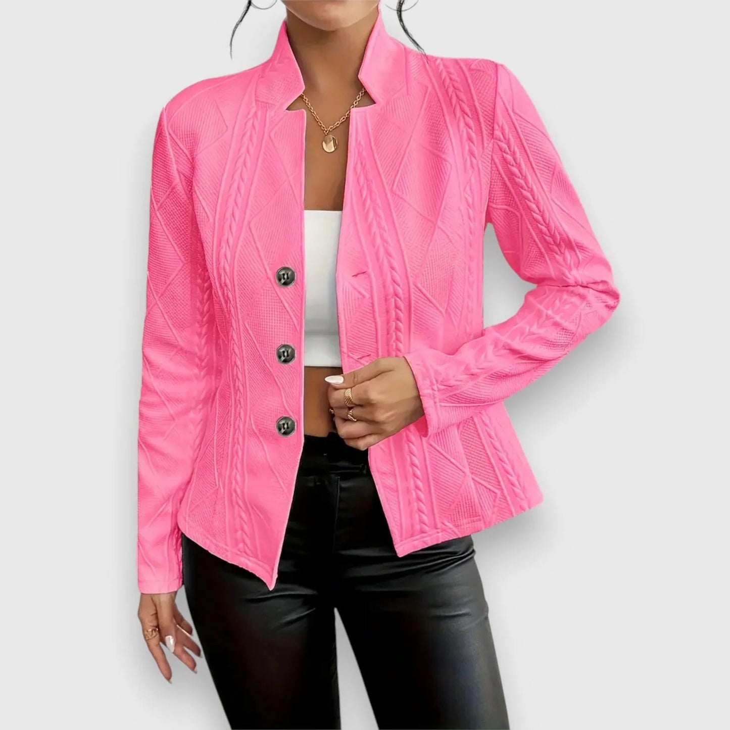 Lightweight transitional jacket with front zipper for women | Elara