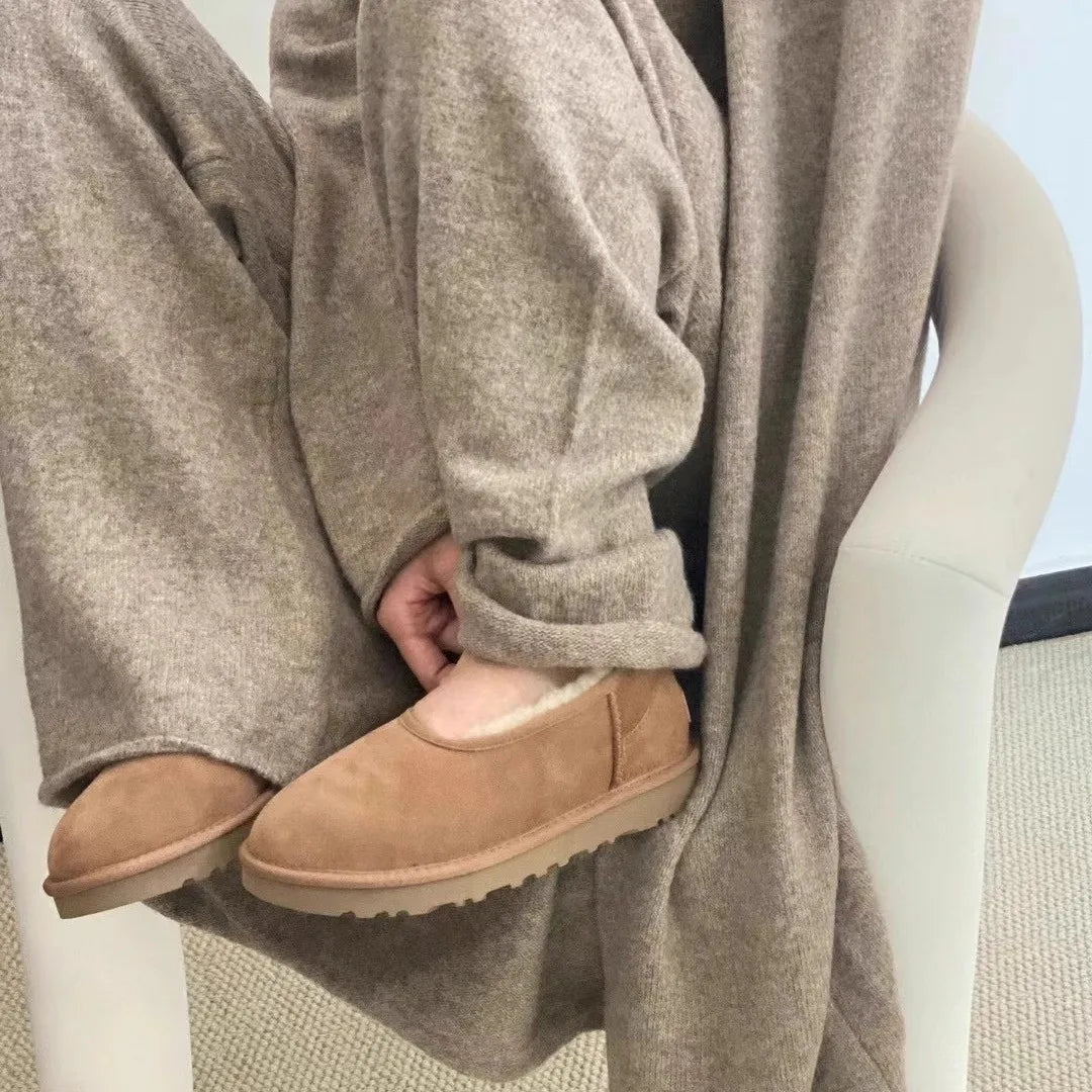 Warm fur lined winter loafers with slip resistant sole for women | Norielle