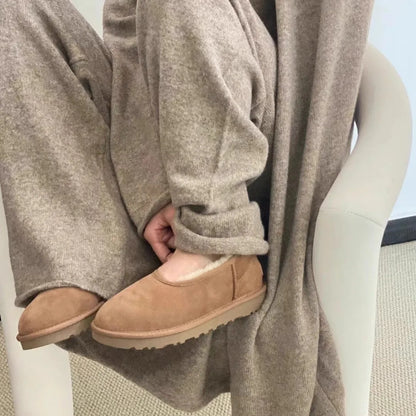 Warm fur lined winter loafers with slip resistant sole for women | Norielle
