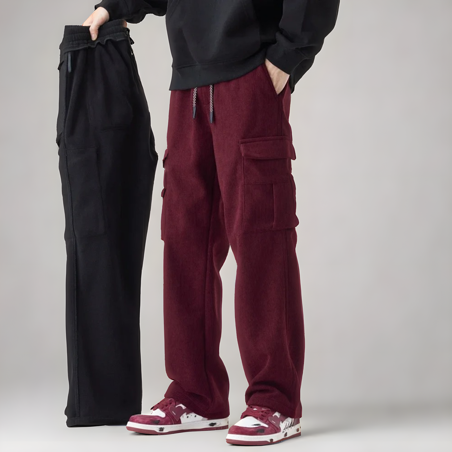 Relaxed comfort cargo sweatpants for men -5