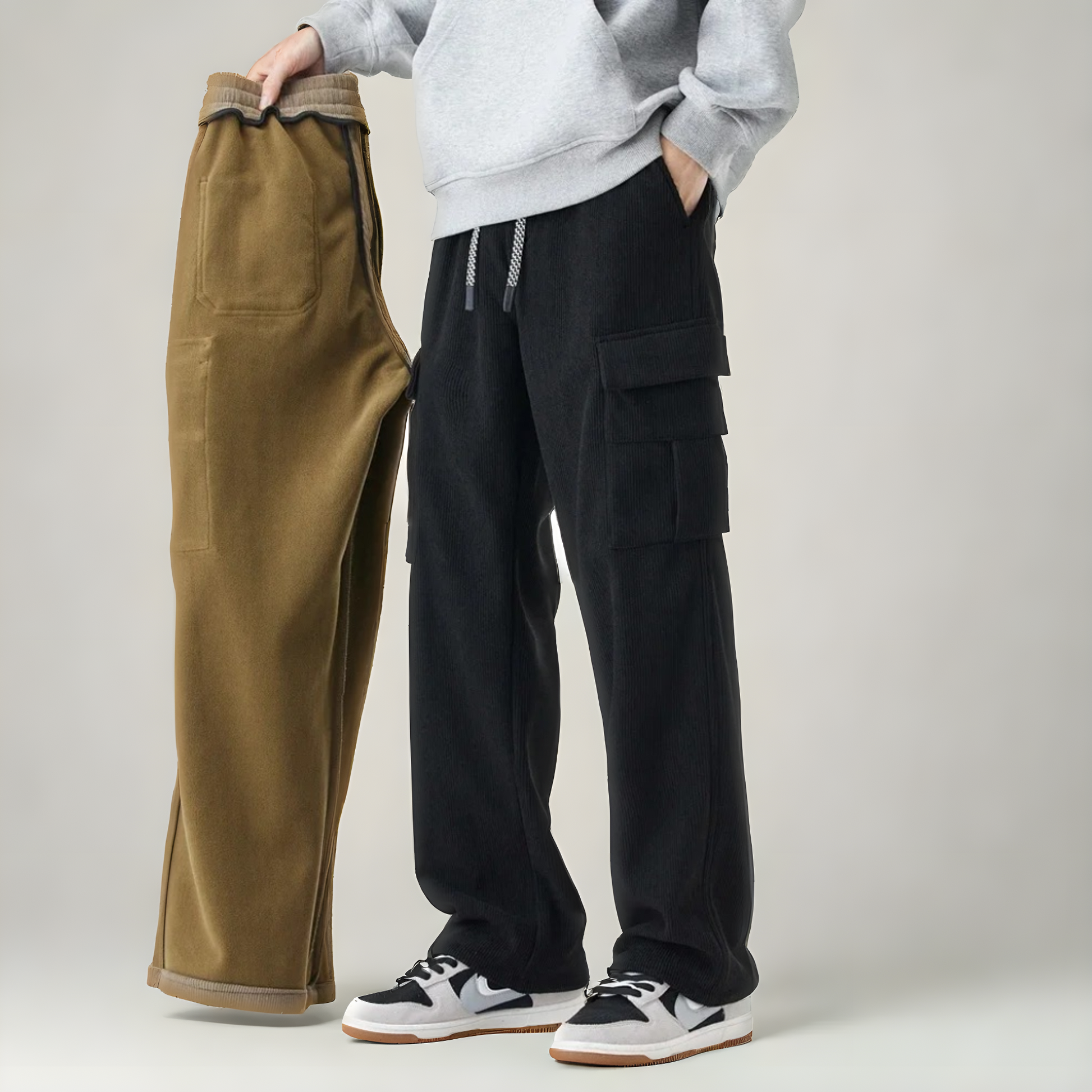Relaxed comfort cargo sweatpants for men -2