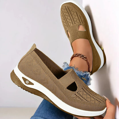 Breathable orthopedic slip-on shoes with arch support for women | Eliana