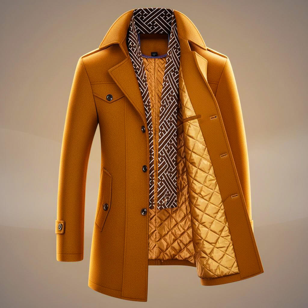 Classic structured virgin wool coat for men | Kensworth -7