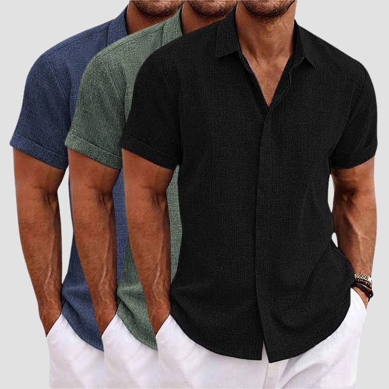 Short sleeve lapel collar summer shirt for men | Belmont Aire