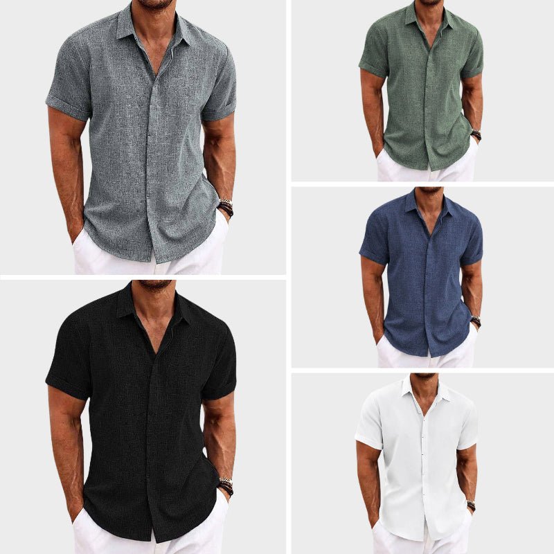 Short sleeve lapel collar summer shirt for men | Belmont Aire