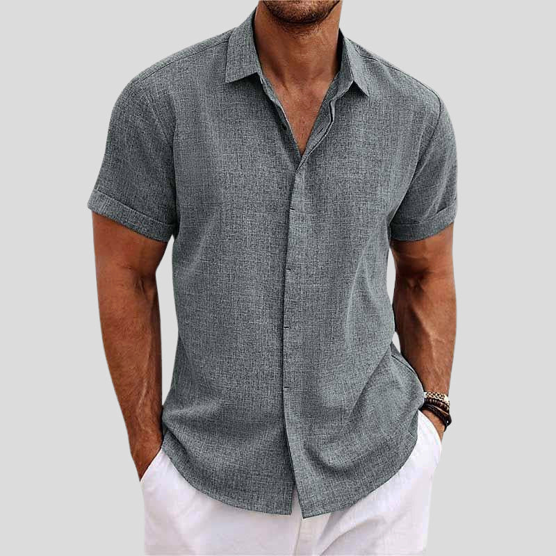 Short sleeve lapel collar summer shirt for men | Belmont Aire