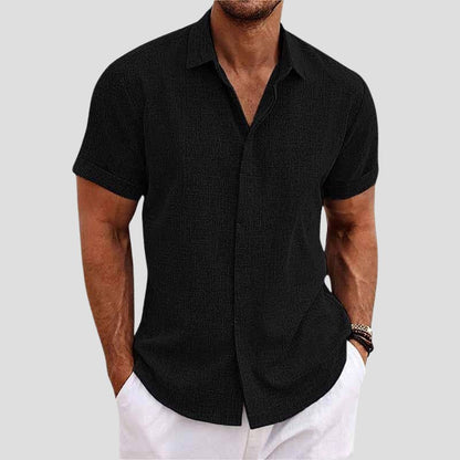 Short sleeve lapel collar summer shirt for men | Belmont Aire
