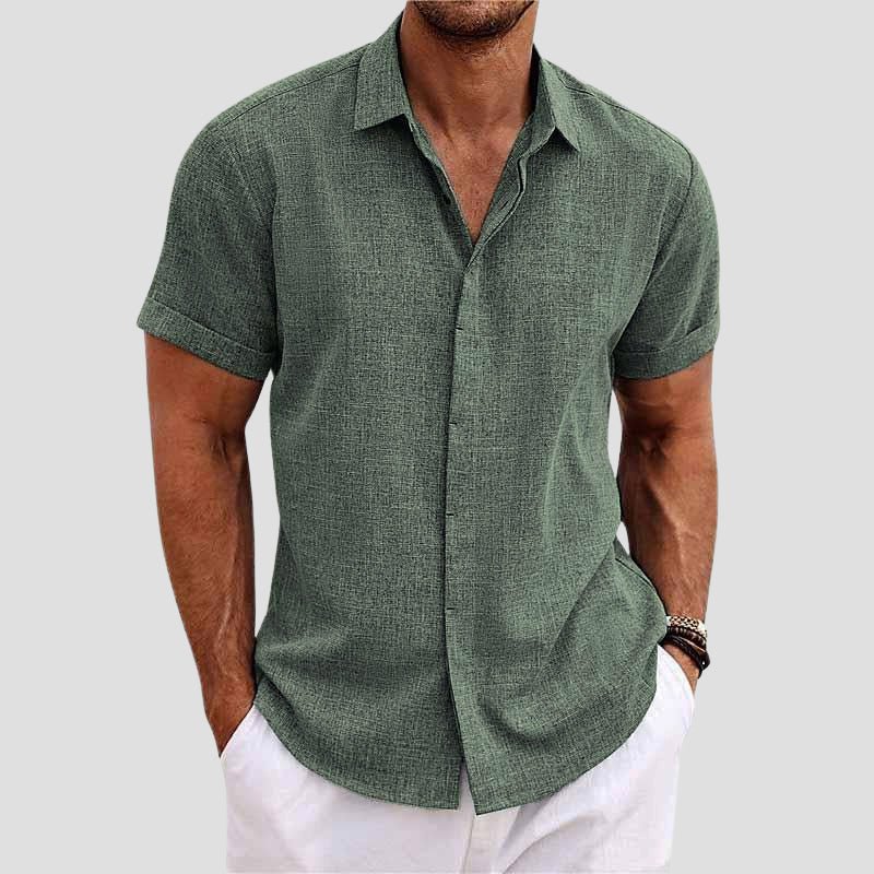 Short sleeve lapel collar summer shirt for men | Belmont Aire
