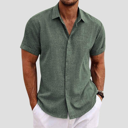 Short sleeve lapel collar summer shirt for men | Belmont Aire