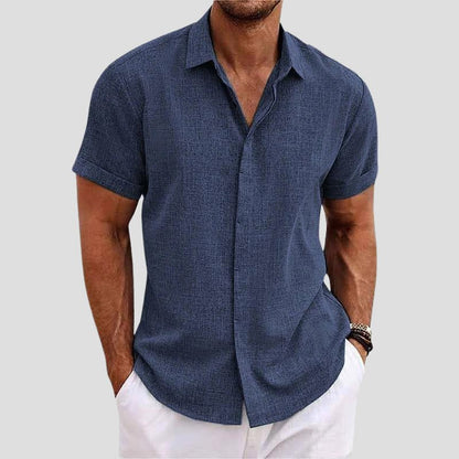 Short sleeve lapel collar summer shirt for men | Belmont Aire