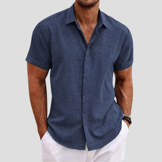 Short sleeve lapel collar summer shirt for men | Belmont Aire
