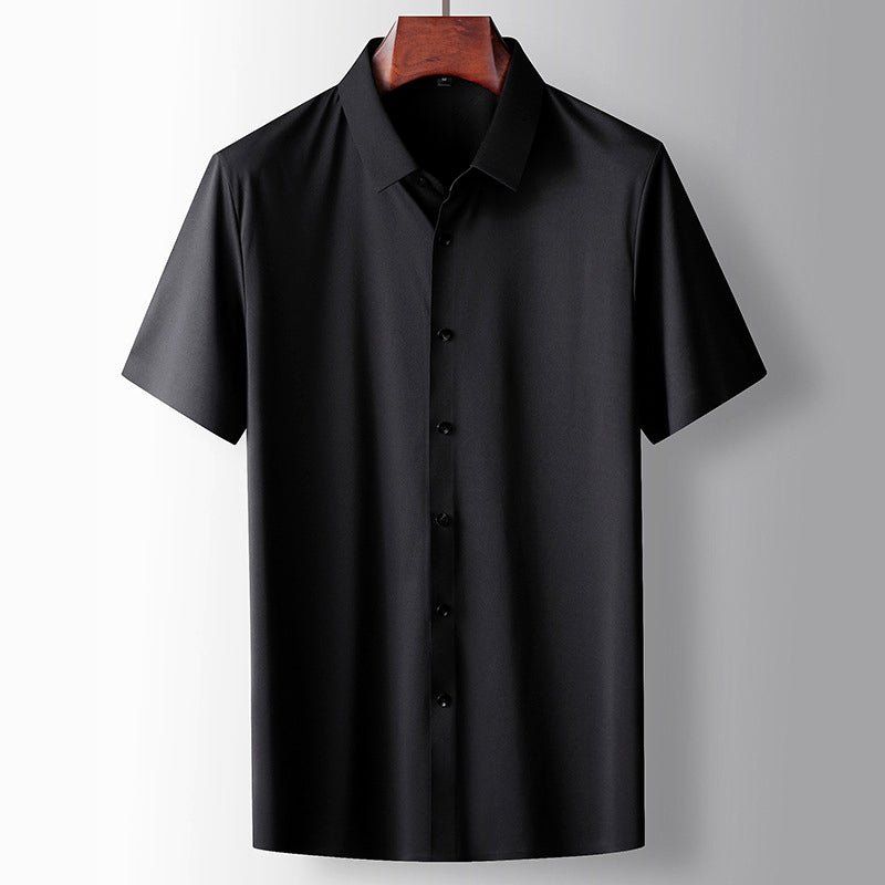 Short sleeve button-front shirt with turn-down collar for men | Jack Washington DualSky