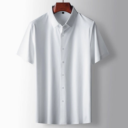 Short sleeve button-front shirt with turn-down collar for men | Jack Washington DualSky