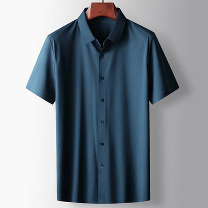 Short sleeve button-front shirt with turn-down collar for men | Jack Washington DualSky
