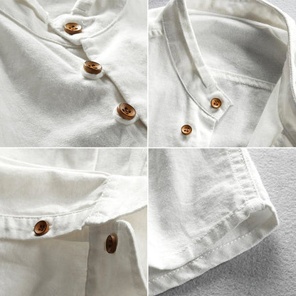 Stand collar minimalist long sleeve shirt for men | Jack Washington Tokio
