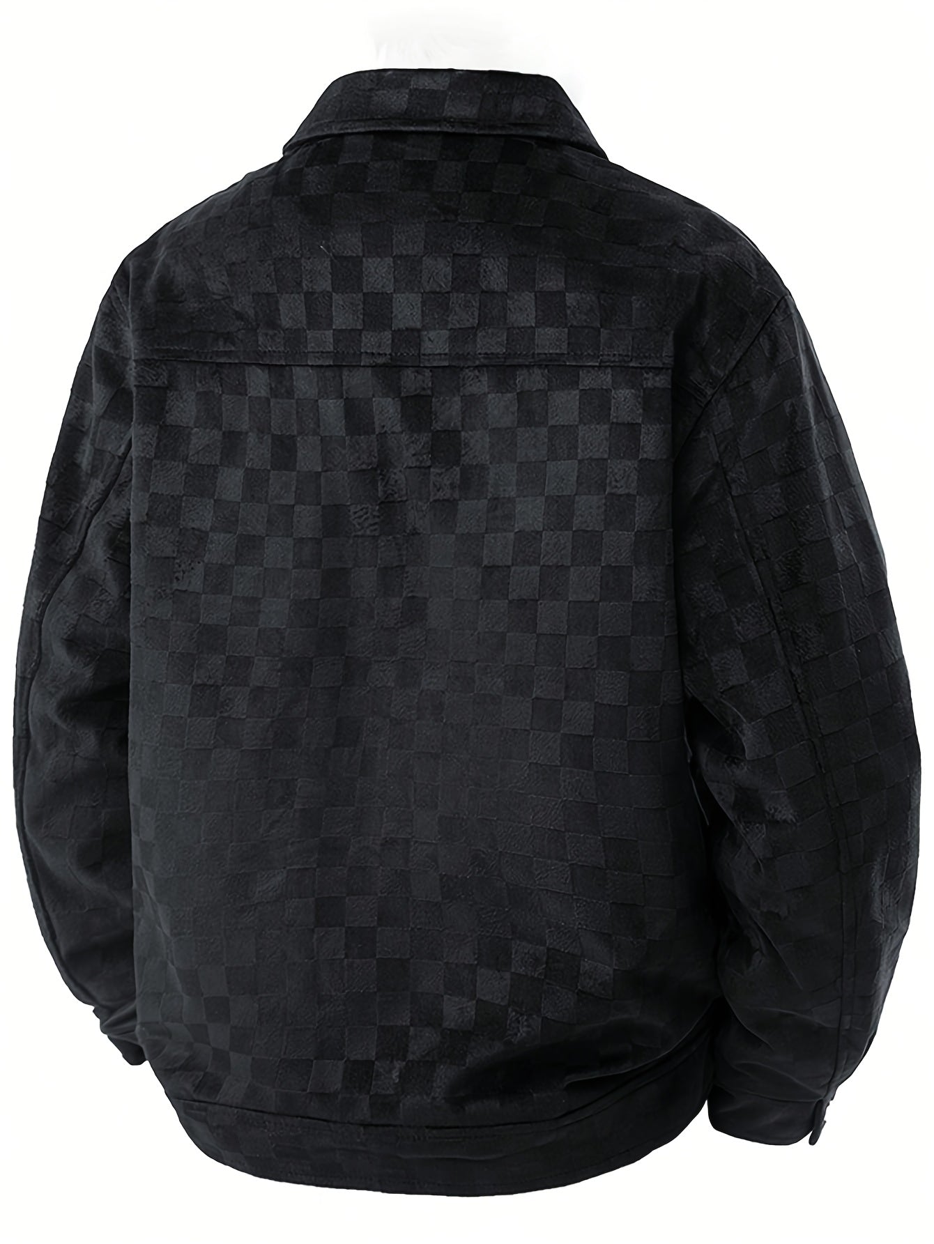 Checkered texture jacket with structured modern silhouette for men | Mavrick
