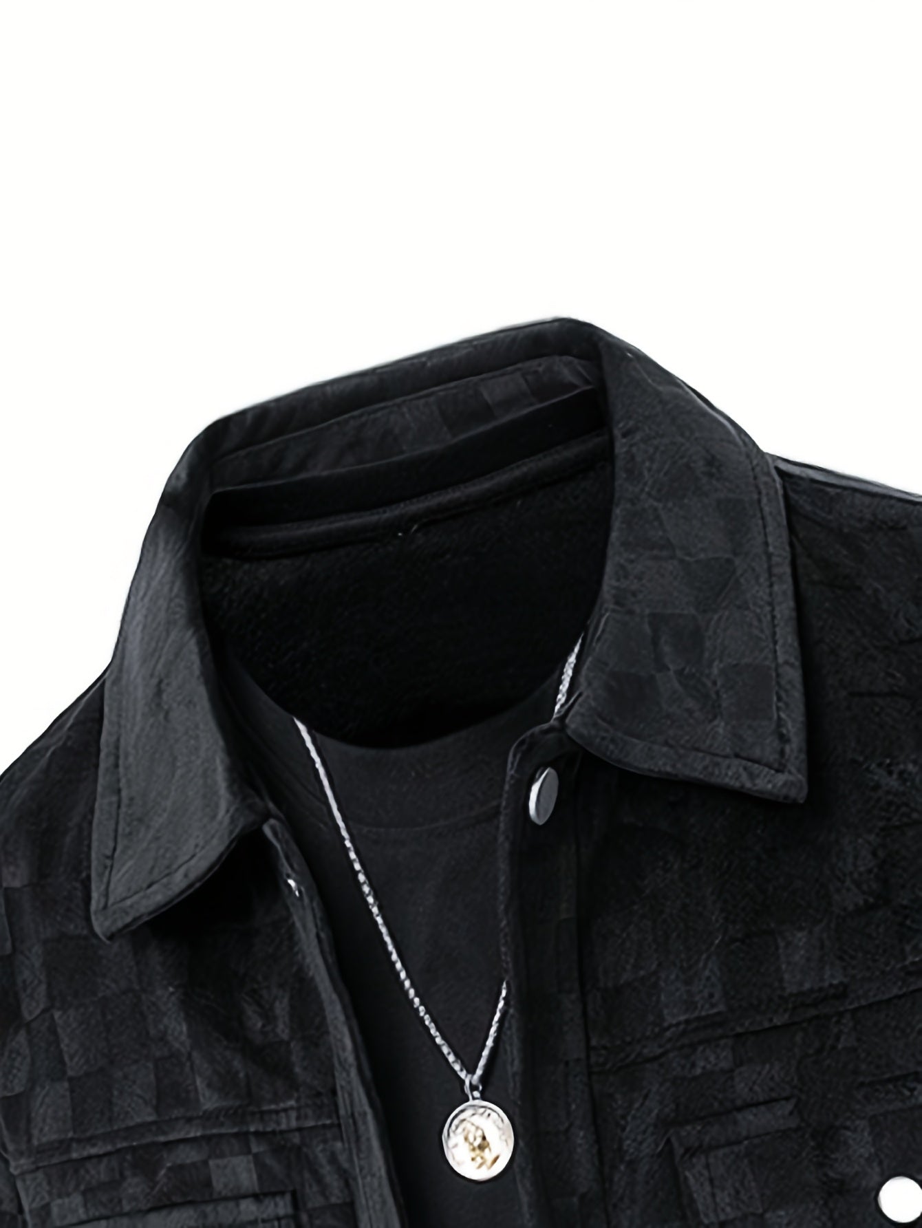 Checkered texture jacket with structured modern silhouette for men | Mavrick