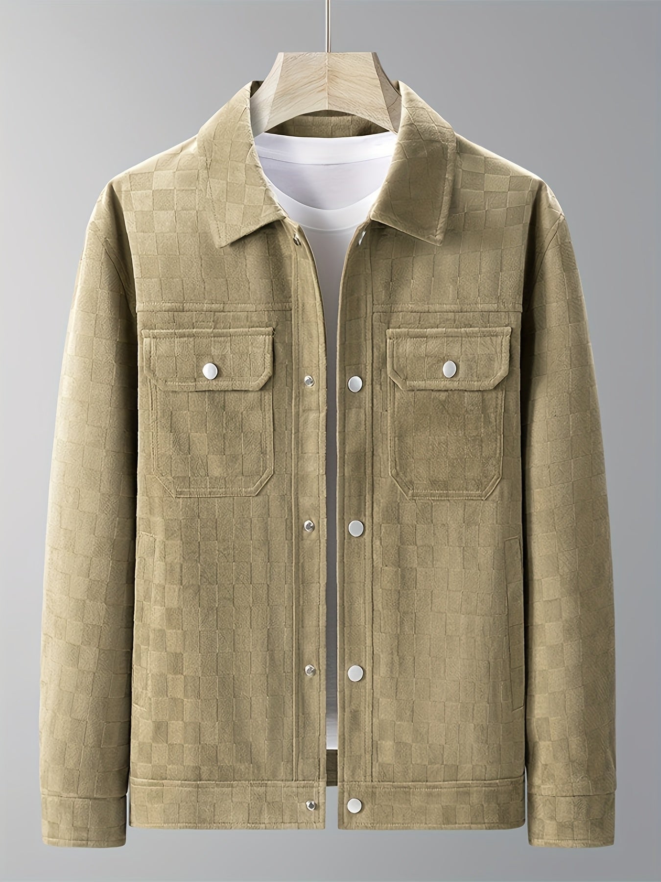 Checkered texture jacket with structured modern silhouette for men | Mavrick